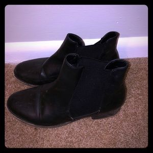 Ankle black vegan leather booties